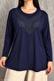 Women's Plus Size Stone Embroidered Mother's Blouse 009 - 2