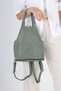 Genuine Leather Women's Aqua Green Backpack / Suitable for Use as a Multifunctional Shoulder Bag and Backpack - 2