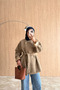 Belted Lined Oversize Women's Coat – Standard Size Design Coat - 4
