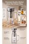 Double Wall Glass Mug with Lid and Handle, Clear - 5