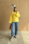 Zero Collar Lightweight Spanish Sleeve Soft Textured Angora Women's Knitwear Sweater - 3