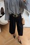 Pleated Wide-Leg Bermuda Pants - 3