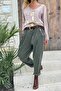 Italian Khaki Pocket Belted Pipe Leg Corduroy Casual Trousers 100 40 - 4