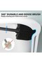 Toilet Brush Set, Toilet Bowl Brush with Extra Long Handle Durable Bristles Toilet Scrubber and Covered Holder for Toilet Brush Set for Bathroom Cleaning, Black - 2