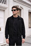 Slim Fit Basic Polo Collar Suede Jacket