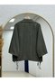Nurbanu Collar and Sleeve Drawstring Pocketed Jacket-Nl1097 Khaki - 8