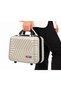 Women's Beige Cream Abs Makeup and Hostess Type Unbreakable Handbag Suitcase
