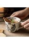 Large Ceramic Coffee Mug Cereal Breakfast Cup, Ancient Style Hand-painted Mug for Espresso & Cappuccino Dishwasher Microwave Safe (325ml, 2, Pieces) - 3