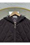 Leylanur Hooded Diamond Pattern Long Vest-En2220 Brown - 3