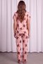 Women's Teddy Bear Patterned Short Sleeve Buttoned Pajama Set - 3