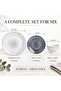Porcelain LEO 18-Pc Dinner Set – Grey| 6 Dinner Plates, 6 Side Plates & 6 Small Bowls - 2