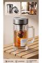 Double Wall Glass Mug with Lid and Handle, Clear - 3