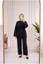 Nevbanu Tied and Stitched Tunic-Ma526 Black