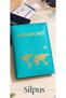 Single Leather Passport Cover Blue - 2