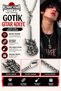 Guitar Necklace – Rock Metal Music Themed Chain Necklace with Guitar Figure Electric Guitar
