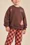 Boy's Back Printed Checkerboard Patterned Tracksuit Set - 4