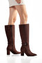 Bihter Women's Daily Buckle Heeled Zippered Winter Boots - 3