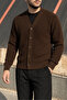Men's Winter, V-Neck, Regular Fit, 5 Buttons, Basic, Knitwear Knitted Sweater-Cardigan Pltk24