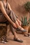 Arsel Stone-Detail Ankle-Strap Women's Flats Brown - 2