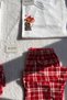 Men's Single White Red Plaid Kitten & Mouse Pajama Set (Men's Version of Couple Pajamas) - 4