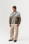 Wildhorse Tapestry Fabric Horse Pattern Snap Fastener Men's Coat - 8