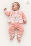 Baby Girl Set Swan Patterned Lace Collar 3-Piece Bodysuit Cardigan Trousers Velvet Set Seasonal - 2