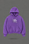 Oversize Night Route Front and Back Printed Hooded Purple Sweatshirt