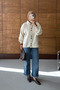 High Collar Balloon Sleeve Gold Button Soft Knitwear Women's Sweater - 8