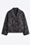 Printed Quilted Jacket 202704 - Dark Navy Blue - 4