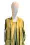 Women's Natural Linen Sleeveless Dress & Silk Blend Tassel Detailed Long Kimono Jacket Set - 2