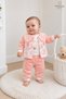 Baby Girl Set Swan Patterned Lace Collar 3-Piece Bodysuit Cardigan Trousers Velvet Set Seasonal - 4