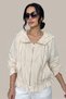 Hooded Ruffle Detailed Zippered Jacket Trench 4S3064
