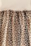 Girl's Cream Leopard Patterned Tulle Ribbed Dress - 4