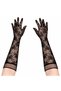 Long Lace Gloves Rose Patterned 40-41 cm Fingerless Costume Party Invitation Accessory - 4