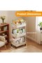 3-Tier Plastic Rolling Utility Cart with Handle, Multi-Functional Storage Trolley for Office, Living - 2