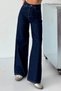 Women's High Waist Jean Loose Fit Extra Wide Leg Denim Trousers 1240 Navy Blue - Premium Series - 4