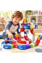 114-Piece Magnetic Track Train Building Set for Kids, DIY Magnetic Railway Construction Toy with 2 Powered Trains, Elevated Supports & Accessories, STEM Educational Toy for Ages 3+ - 4
