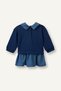 Shirt Collar Teddy Bear Printed Long Sleeve Jean Dress Baby Girl I3590A526Wn - 2