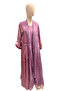 Women's Natural Linen Sleeveless Dress & Silk Blend Tassel Detailed Long Kimono Jacket Set - 5
