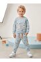 Baby Boy Dog Patterned Mint Tracksuit Set - 3