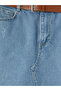 Regular Fit Belted Girls' Jean Skirt - 5
