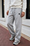 Men's R Printed Baggy 3 Thread Rastered Loose Cut Straight Leg Gray Winter Sweatpants Rf0695 - 2
