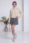 Women's Bomber Jacket with Zipper, Crop Style, Seasonal, Khaki, Black, Red, Beige, Brown - 2