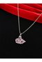 316L Steel Silver Color Swan Figure Stone Pendant