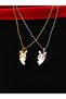316L Steel Friendship Necklace Two Pendants - 2