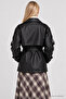 Belted Premium Selection Faux Leather Trench Coat Lby0092 Black - 7