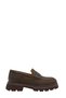 Brown High Sole Stone Women's Loafers (053 2608855)