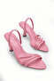 Pink Thin Strap Heeled Sandals Elegant Thin Heeled Shoes with Back Strap - 8