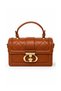 Brown Diamond Patterned Small Size Stylish Design Women's Hand and Shoulder Bag