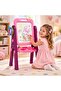 3-in-1 Kids Vanity Mirror & Drawing Board Playset with Reversible Art Board, Beauty Accessories & Ring Toss Game – Pretend Makeup Dressing Table, Creative Doodle Activity Toy for Ages 3+ - 4